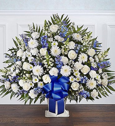 Heartfelt Blue & White Sympathy Basket