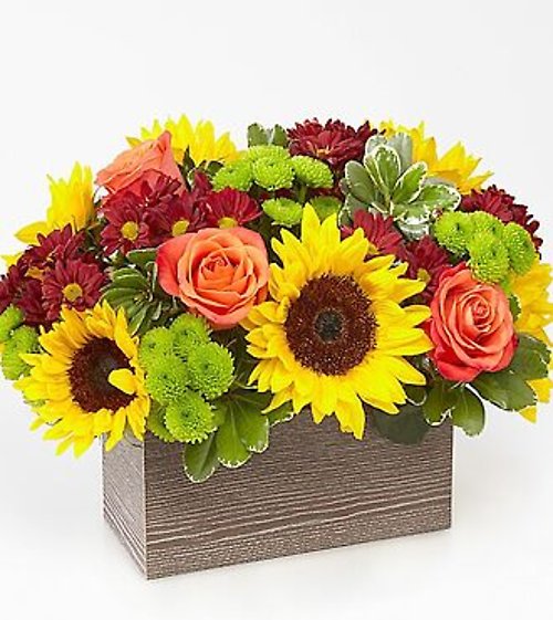 Happy Harvest Rustic Box Arrangement