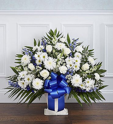 Heartfelt Blue & White Sympathy Basket